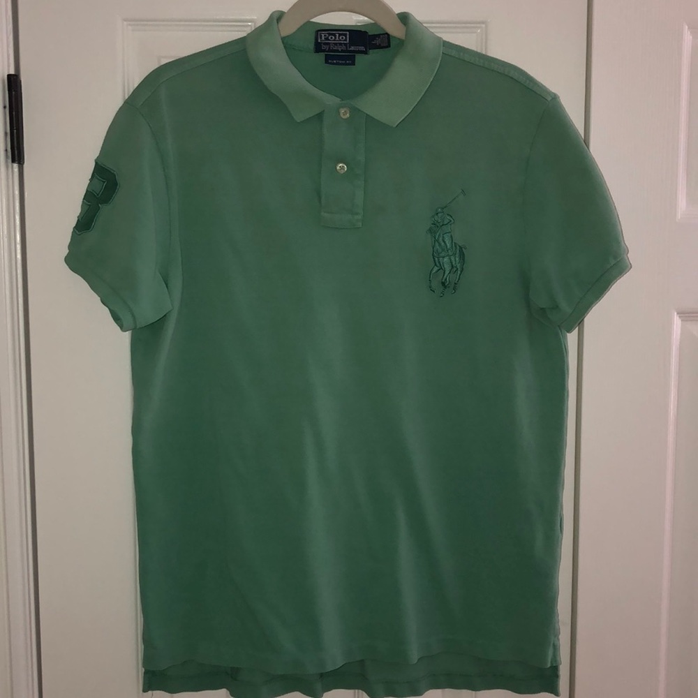 Polo Ralph Lauren Collared Custom Fit Green Polo